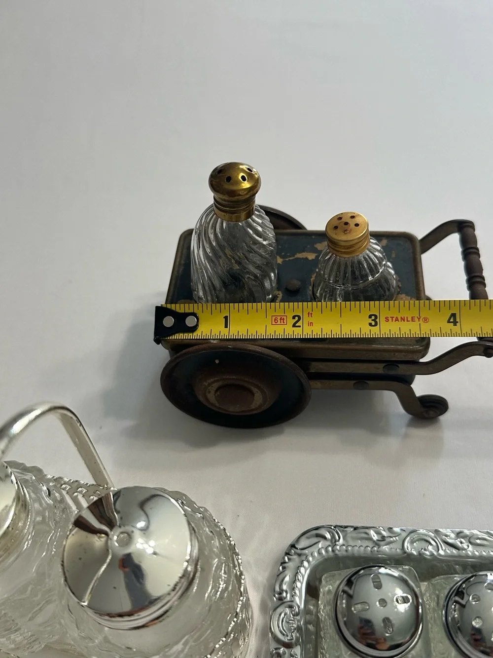 Classic Glass Salt and Pepper Shakers with Silver-Tone Accents - Clear